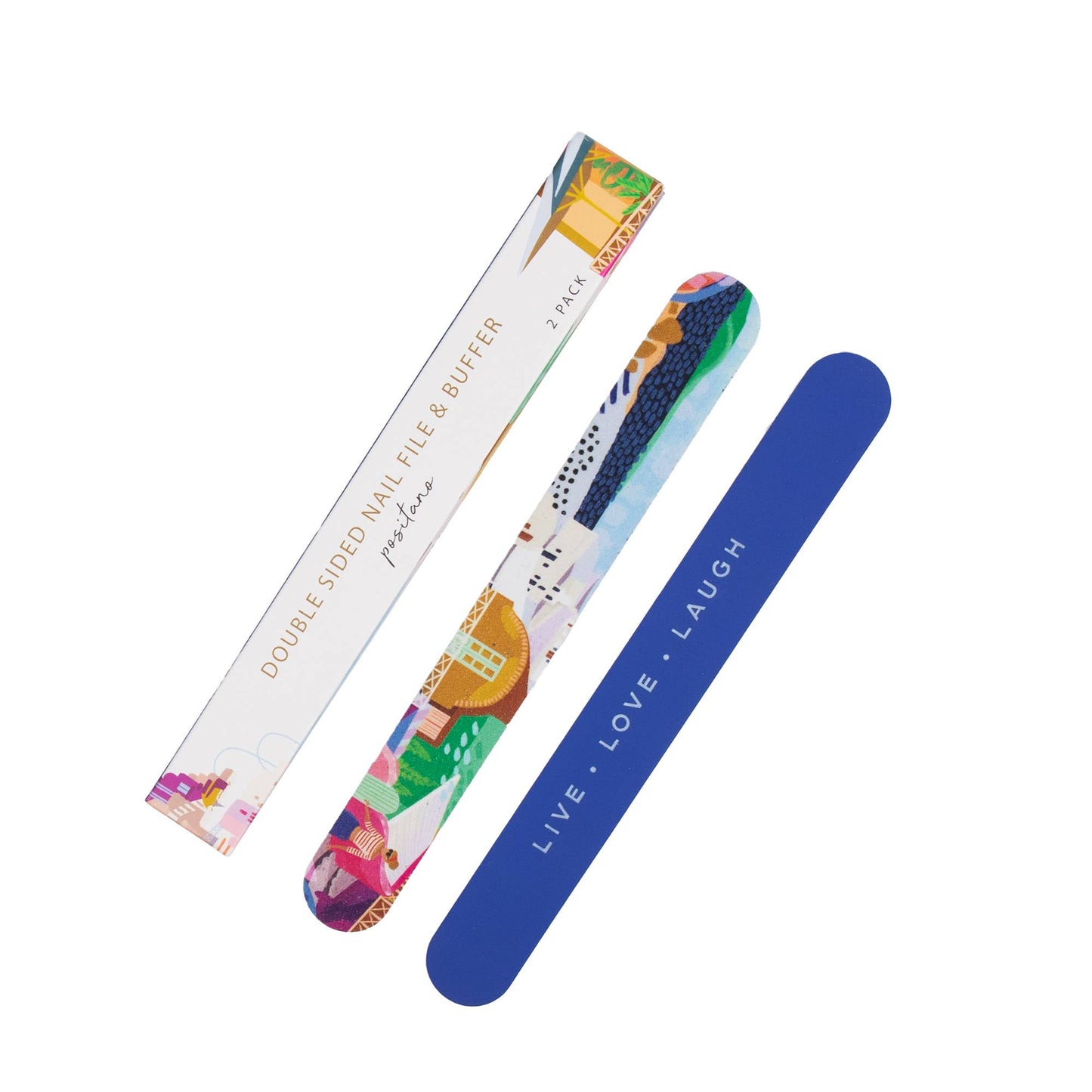 Double Sided Nail File & Buffer 2pk - Asst Designs