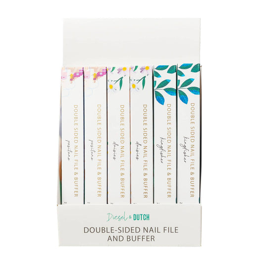 Double Sided Nail File & Buffer 2pk - Asst Designs
